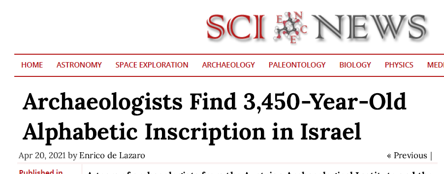 New Discovery of Early Writing in Israel